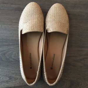 Naturalizer Beige Jeweled Suede Flats/Loafers